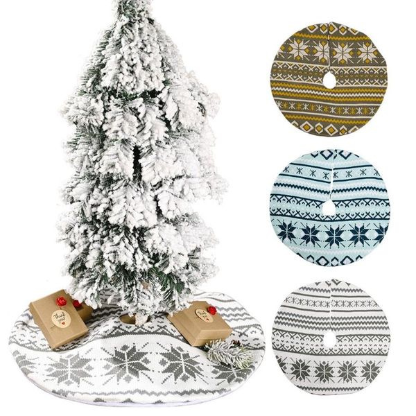 christmas decorations tree skirt knitted snowflake mini bottom decoration